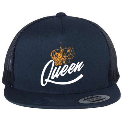 Queen Gold Crown  Flat Bill Trucker Hat