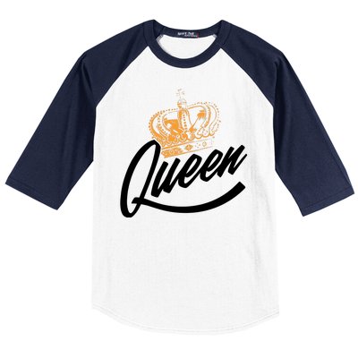 Queen Gold Crown  Baseball Sleeve Shirt