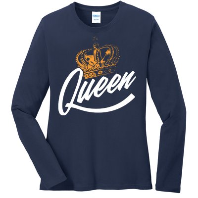 Queen Gold Crown  Ladies Long Sleeve Shirt