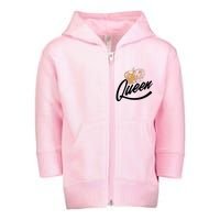 Queen Gold Crown  Toddler Zip Fleece Hoodie