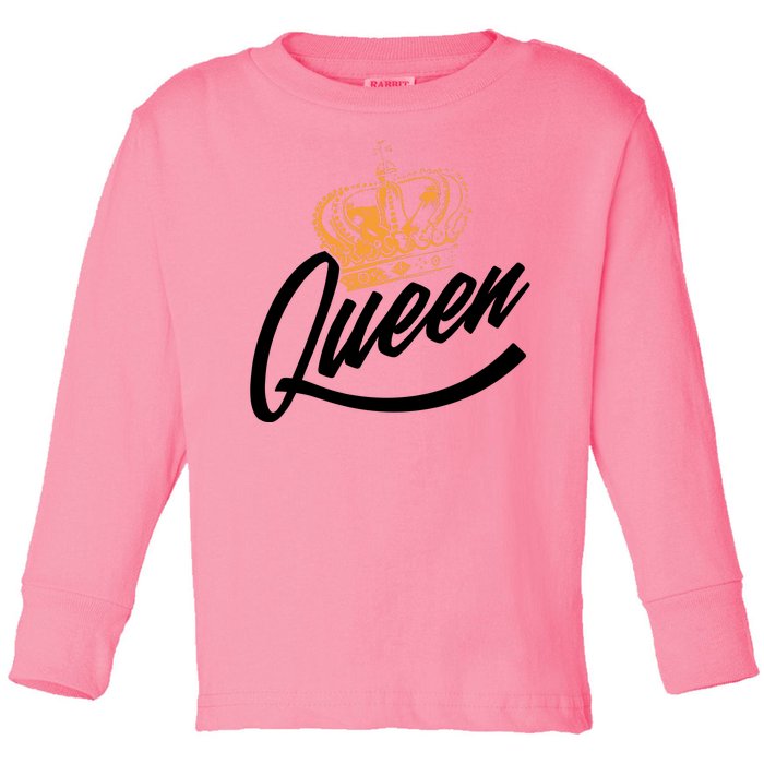 Queen Gold Crown  Toddler Long Sleeve Shirt