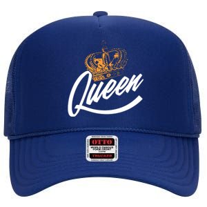 Queen Gold Crown  High Crown Mesh Back Trucker Hat