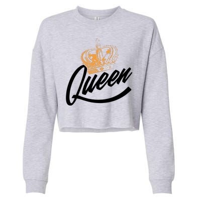 Queen Gold Crown  Cropped Pullover Crew