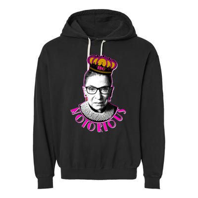 Queen Notorious RBG Ruth Bader Ginsburg Tribute Garment-Dyed Fleece Hoodie