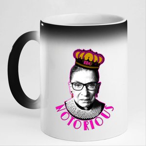 Queen Notorious RBG Ruth Bader Ginsburg Tribute 11oz Black Color Changing Mug