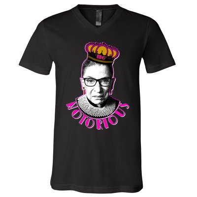 Queen Notorious RBG Ruth Bader Ginsburg Tribute V-Neck T-Shirt