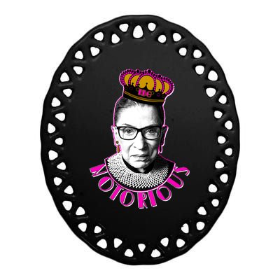 Queen Notorious RBG Ruth Bader Ginsburg Tribute Ceramic Oval Ornament