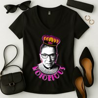 Queen Notorious RBG Ruth Bader Ginsburg Tribute Women's V-Neck T-Shirt