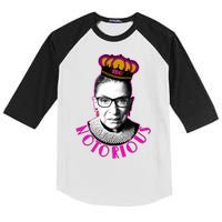 Queen Notorious RBG Ruth Bader Ginsburg Tribute Kids Colorblock Raglan Jersey