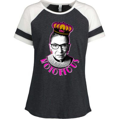 Queen Notorious RBG Ruth Bader Ginsburg Tribute Enza Ladies Jersey Colorblock Tee