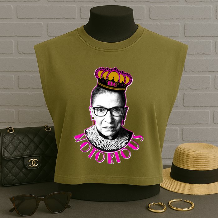 Queen Notorious RBG Ruth Bader Ginsburg Tribute Garment-Dyed Women's Muscle Tee