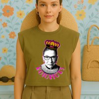 Queen Notorious RBG Ruth Bader Ginsburg Tribute Garment-Dyed Women's Muscle Tee