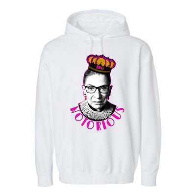 Queen Notorious RBG Ruth Bader Ginsburg Tribute Garment-Dyed Fleece Hoodie