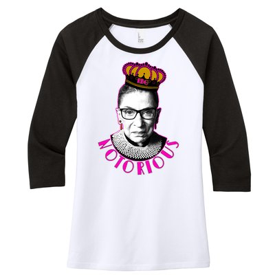 Queen Notorious RBG Ruth Bader Ginsburg Tribute Women's Tri-Blend 3/4-Sleeve Raglan Shirt