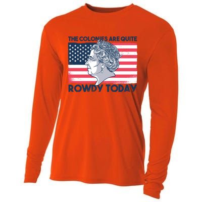 Queen Of England American Flag Cooling Performance Long Sleeve Crew