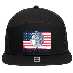 Queen Of England American Flag 7 Panel Mesh Trucker Snapback Hat