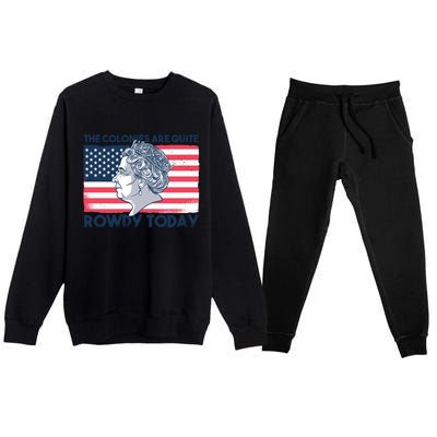 Queen Of England American Flag Premium Crewneck Sweatsuit Set