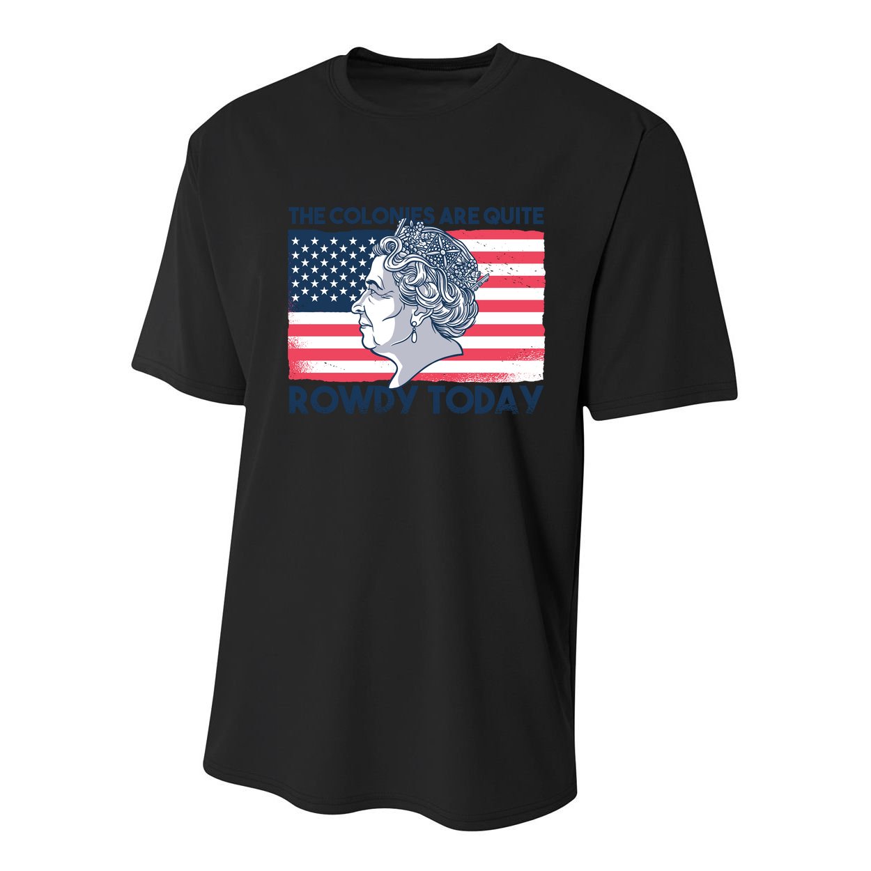 Queen Of England American Flag Youth Performance Sprint T-Shirt