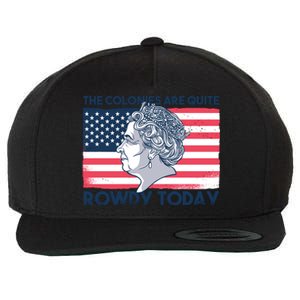 Queen Of England American Flag Wool Snapback Cap