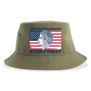 Queen Of England American Flag Sustainable Bucket Hat