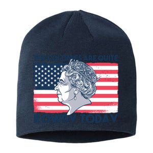 Queen Of England American Flag Sustainable Beanie