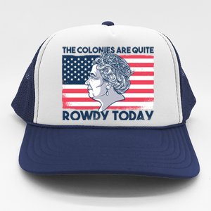 Queen Of England American Flag Trucker Hat