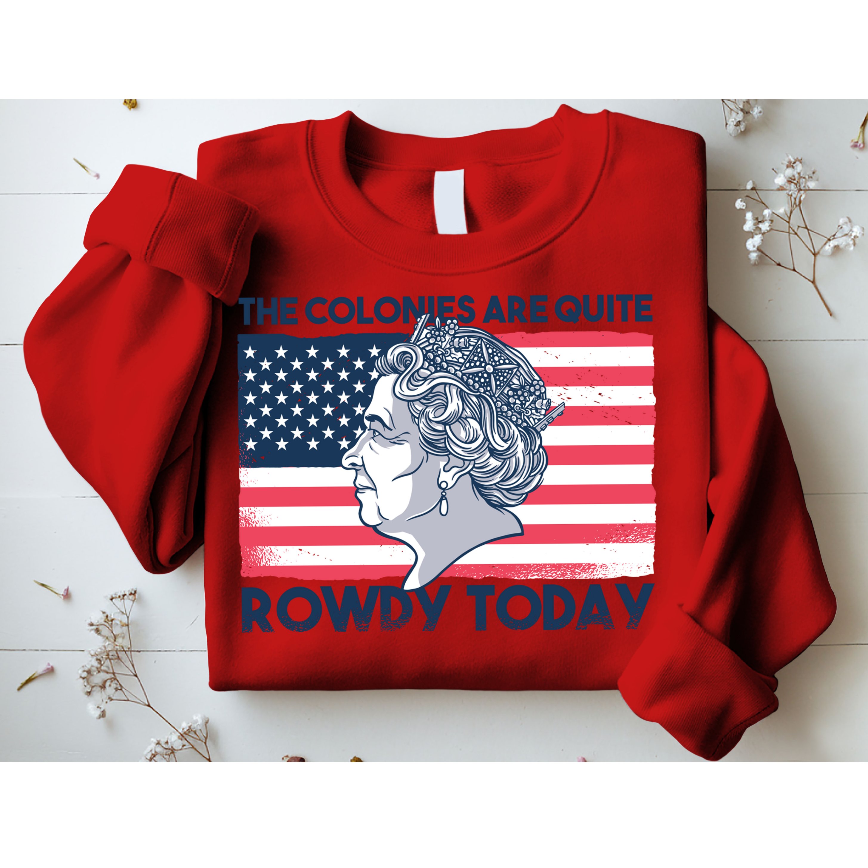 Queen Of England American Flag Sweatshirt