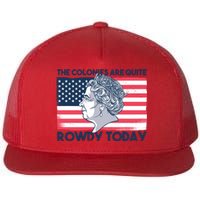 Queen Of England American Flag Flat Bill Trucker Hat