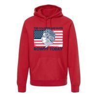 Queen Of England American Flag Premium Hoodie