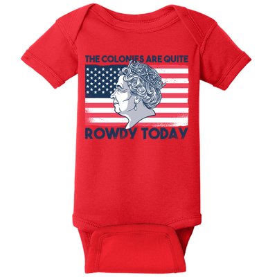 Queen Of England American Flag Baby Bodysuit