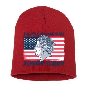 Queen Of England American Flag Short Acrylic Beanie