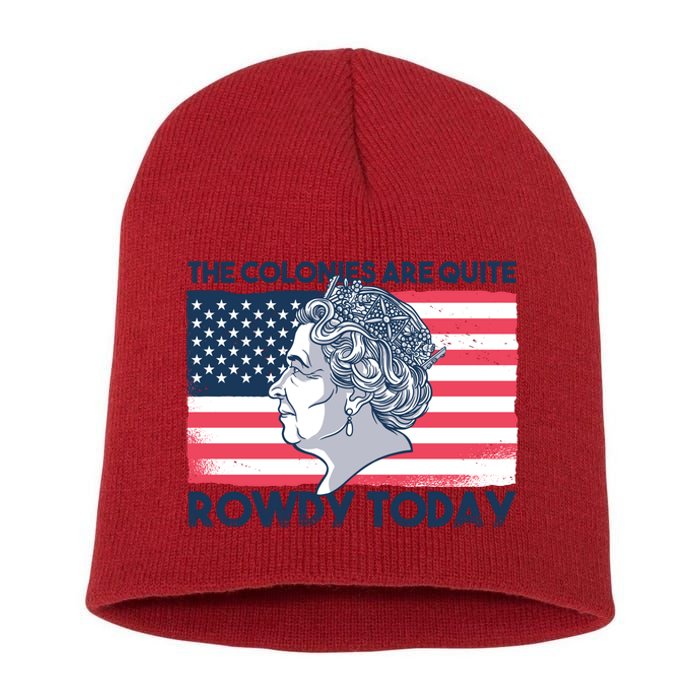 Queen Of England American Flag Short Acrylic Beanie