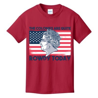 Queen Of England American Flag Kids T-Shirt