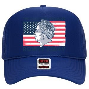 Queen Of England American Flag High Crown Mesh Back Trucker Hat