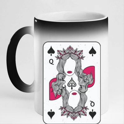 Queen Of Spades 11oz Black Color Changing Mug