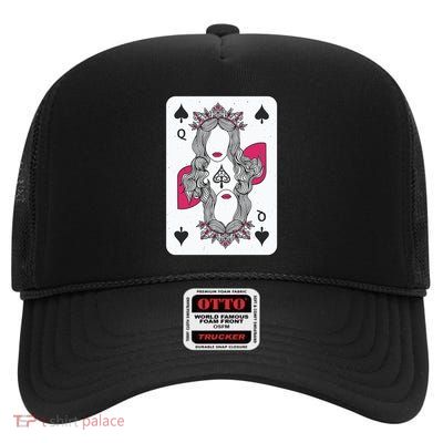 Queen Of Spades High Crown Mesh Back Trucker Hat