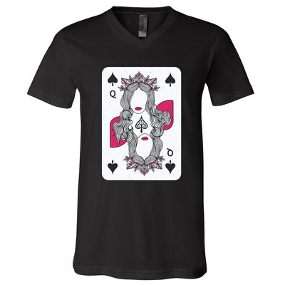 Queen Of Spades V-Neck T-Shirt