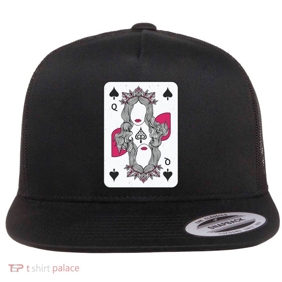 Queen Of Spades Flat Bill Trucker Hat