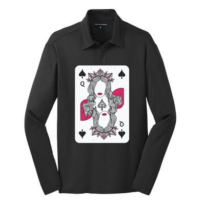 Queen Of Spades Silk Touch Performance Long Sleeve Polo