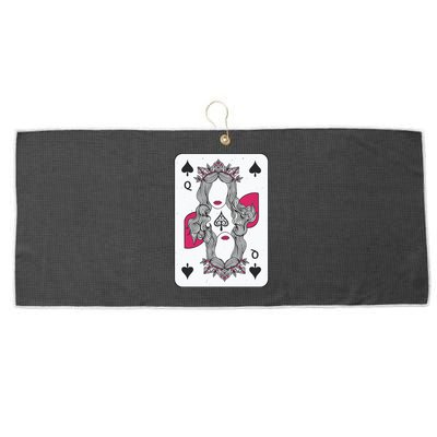 Queen Of Spades Large Microfiber Waffle Golf Towel