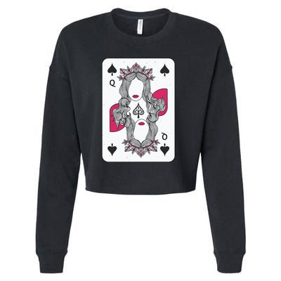 Queen Of Spades Cropped Pullover Crew