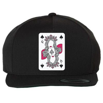 Queen Of Spades Wool Snapback Cap