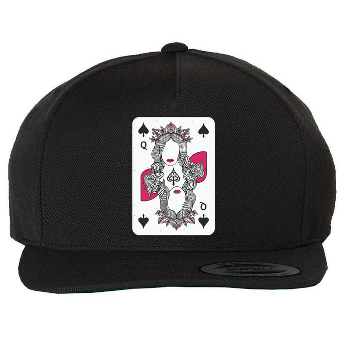 Queen Of Spades Wool Snapback Cap