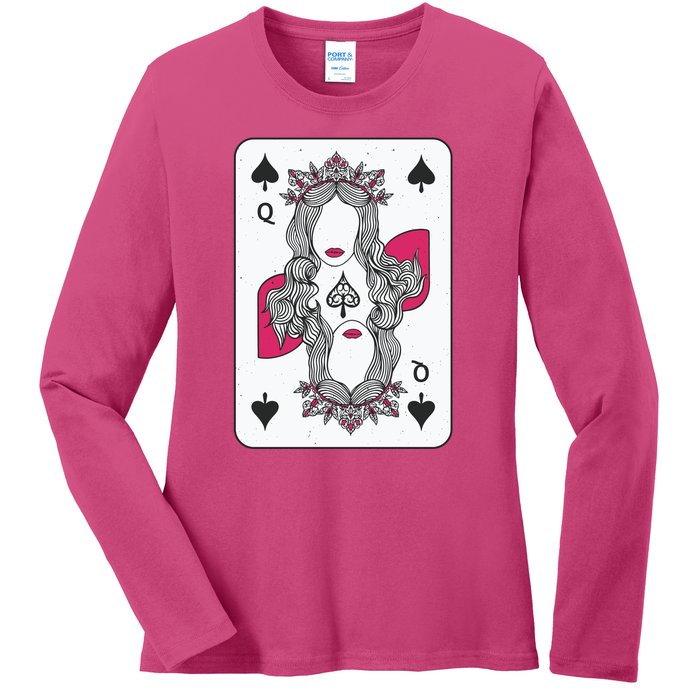 Queen Of Spades Ladies Long Sleeve Shirt