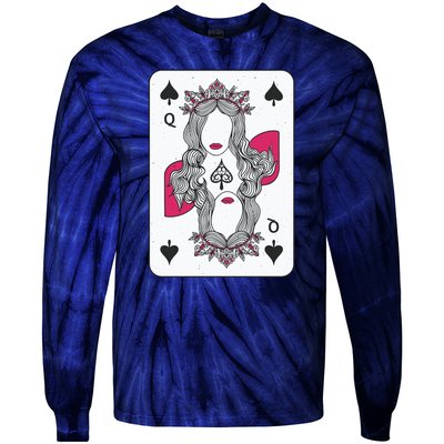 Queen Of Spades Tie-Dye Long Sleeve Shirt