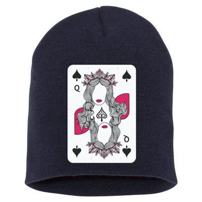 Queen Of Spades Short Acrylic Beanie