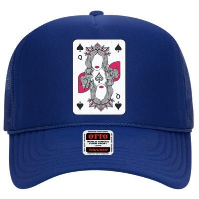 Queen Of Spades High Crown Mesh Back Trucker Hat