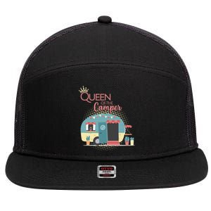 Queen Of The Camper 7 Panel Mesh Trucker Snapback Hat