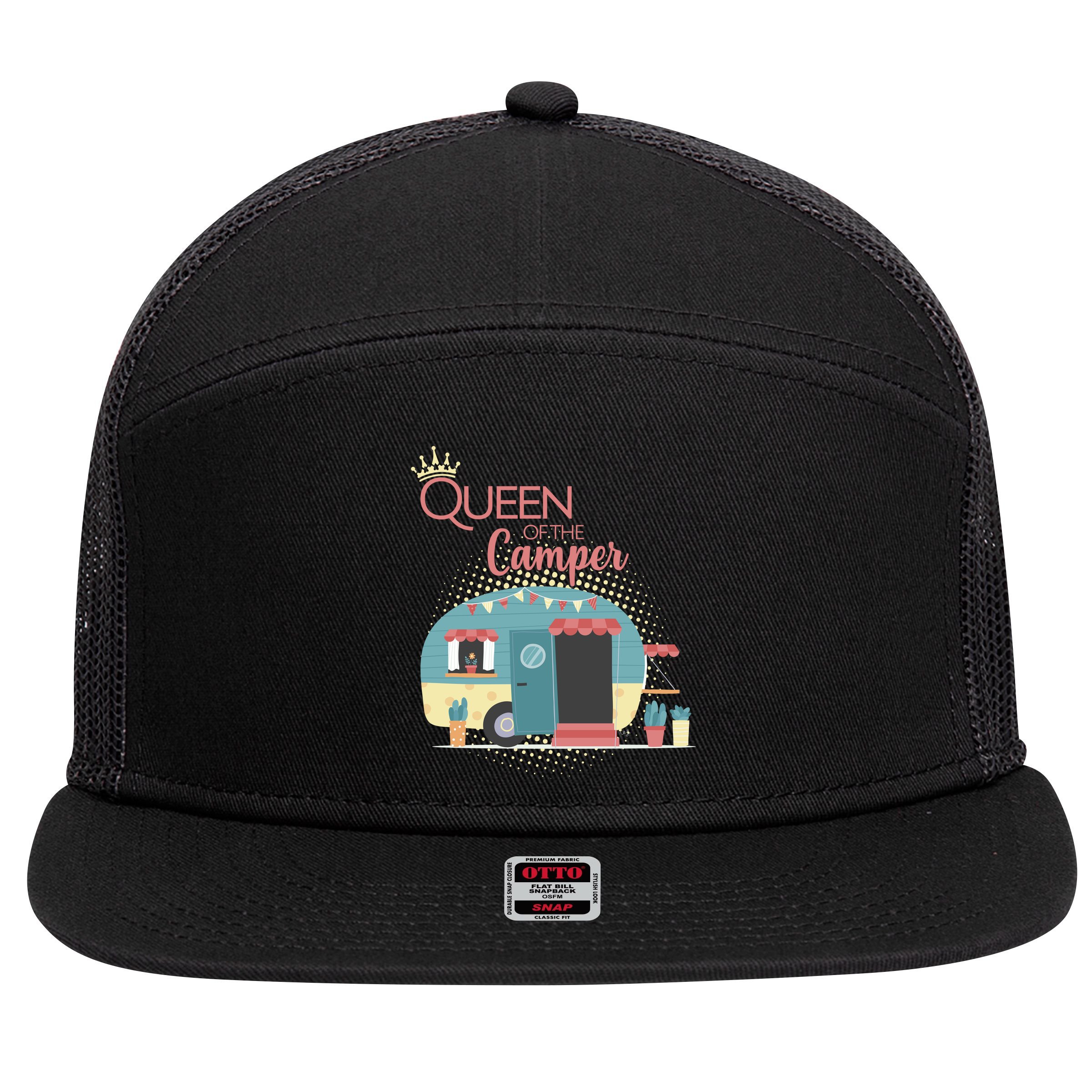 Queen Of The Camper 7 Panel Mesh Trucker Snapback Hat