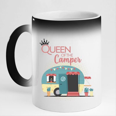 Queen Of The Camper 11oz Black Color Changing Mug